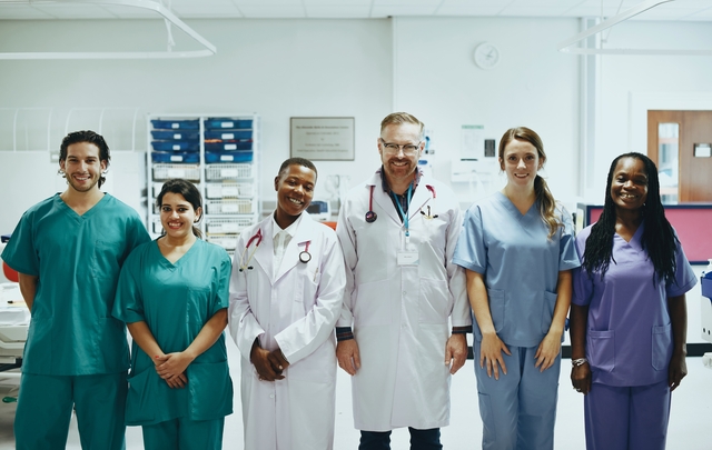 Group of medical professionals at the ICU ready for coronavirus patients